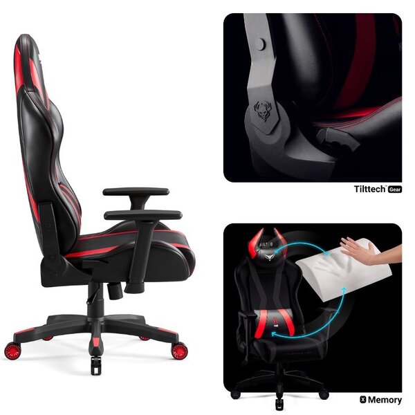 Fotel dla graczy Diablo X-Horn 2.0 King Size czarno-czerwony