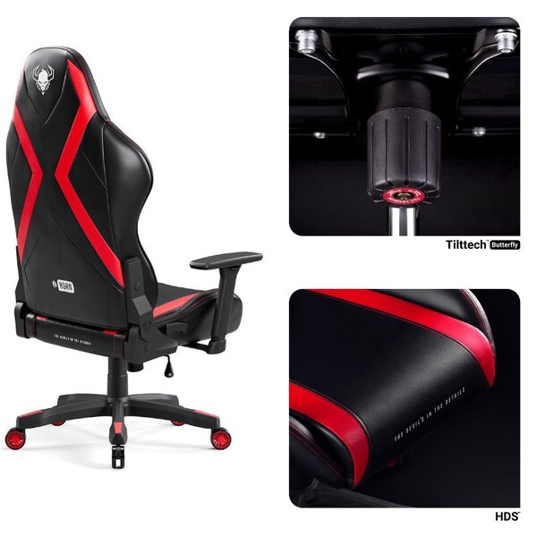 Fotel dla graczy Diablo X-Horn 2.0 King Size czarno-czerwony