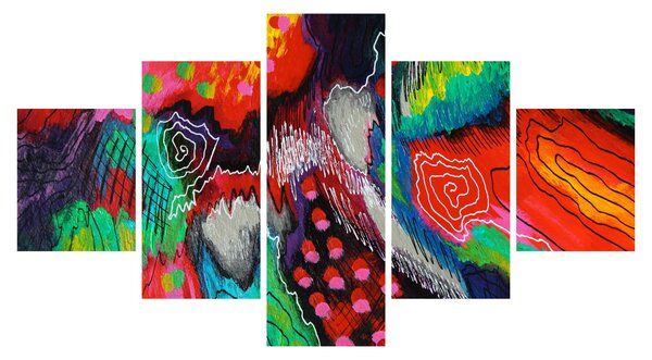 Abstrakcyjny obraz - kolory (125x70 cm)