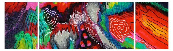 Abstrakcyjny obraz - kolory (170x50 cm)