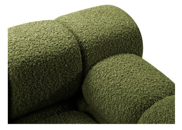 Zielony narożnik modułowy z materiału bouclé (prawostronny) Bellis – Micadoni Home