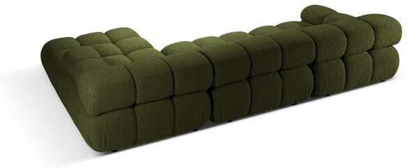 Zielony narożnik modułowy z materiału bouclé (prawostronny) Bellis – Micadoni Home