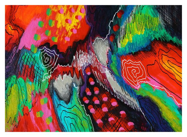 Abstrakcyjny obraz - kolory (70x50 cm)