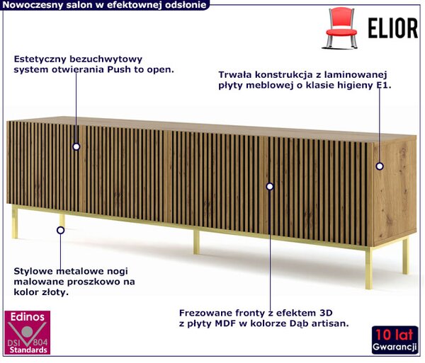 Szafka pod TV z lamelami dąb artisan x Z5-A14
