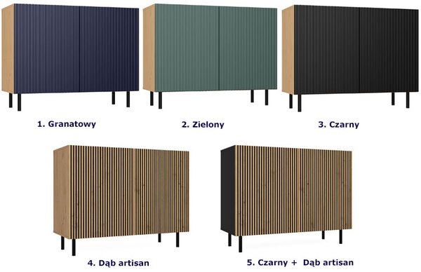 Nowoczesna komoda lamelowa do salonu dąb artisan - Frea 4X