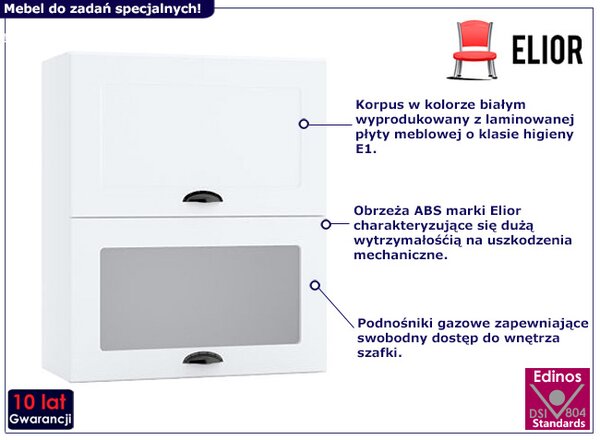 Szafka kuchenna z podwójnym frontem biała 60 cm G1-E45