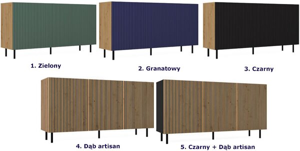 Granatowa Nowoczesna Komoda Lamelowa W5-A67