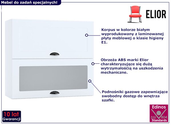 Biała szafka kuchenna z podwójnym frontem F5-A27