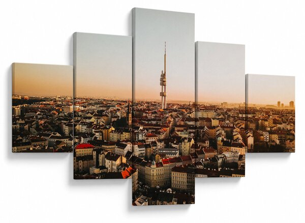 Obraz zachodu słońca nad Žižkov (125x70 cm)