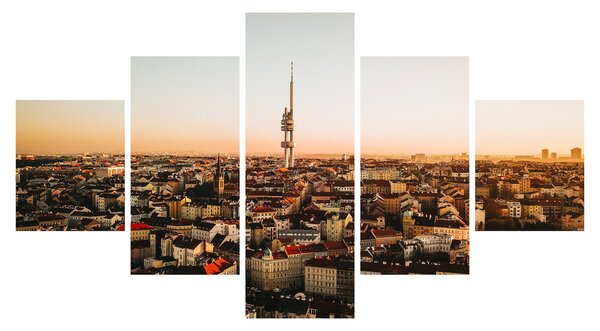 Obraz zachodu słońca nad Žižkov (125x70 cm)