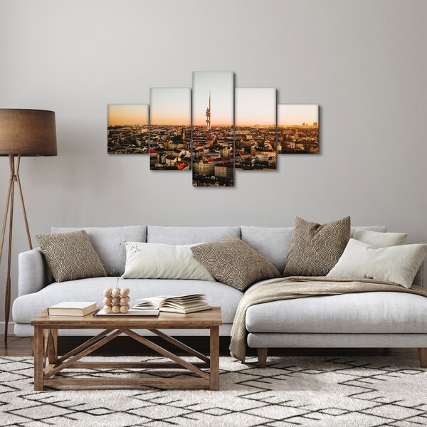 Obraz zachodu słońca nad Žižkov (125x70 cm)