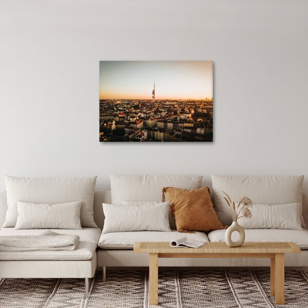 Obraz zachodu słońca nad Žižkov (70x50 cm)
