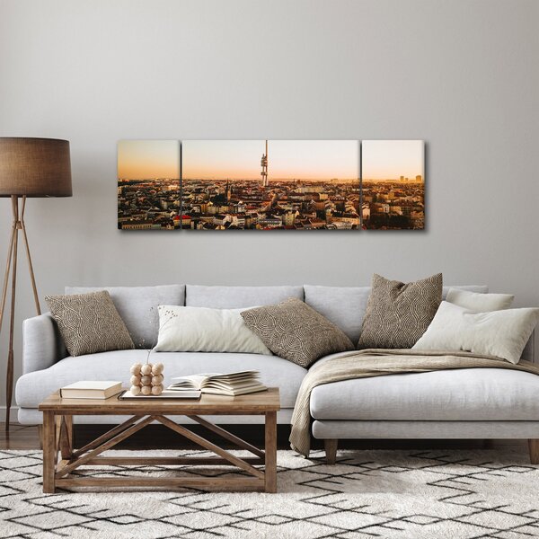 Obraz zachodu słońca nad Žižkov (170x50 cm)