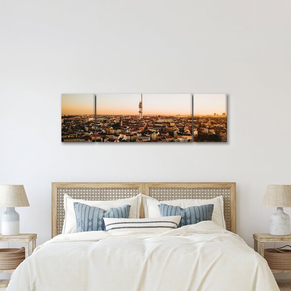 Obraz zachodu słońca nad Žižkov (170x50 cm)