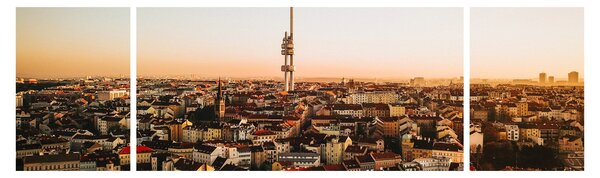 Obraz zachodu słońca nad Žižkov (170x50 cm)