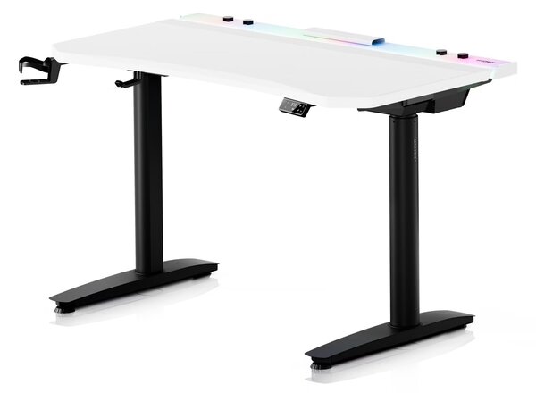 Biurko gamingowe elektryczne RGB Diablo X-Forge, 120x70 cm, biało-czarne