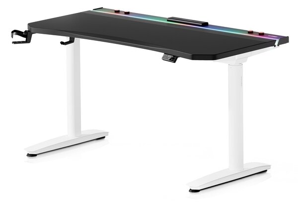 Elektryczne biurko dla graczy RGB Diablo X-Forge, 140x70 cm, czarno-białe