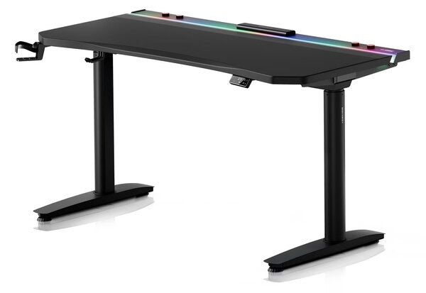 Elektryczne biurko dla graczy RGB Diablo X-Forge, 140x70 cm, czarne