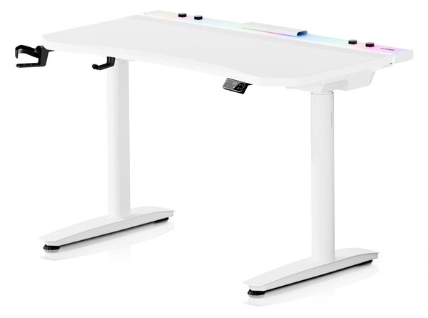 Biurko gamingowe elektryczne RGB Diablo X-Forge, 120x70 cm, białe