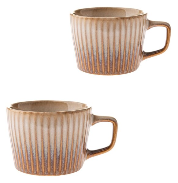 Beżowe kubki zestaw 2 szt. do cappuccino ceramiczne 190 ml Tone – Dakls