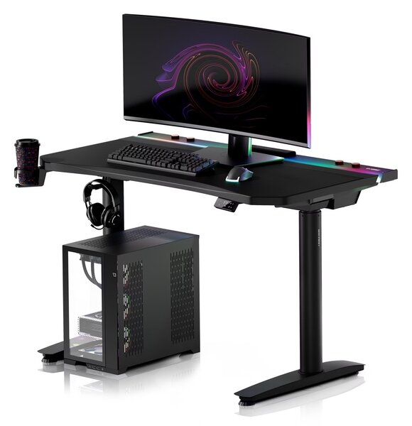 Biurko gamingowe elektryczne RGB Diablo X-Forge, 120x70 cm, czarne