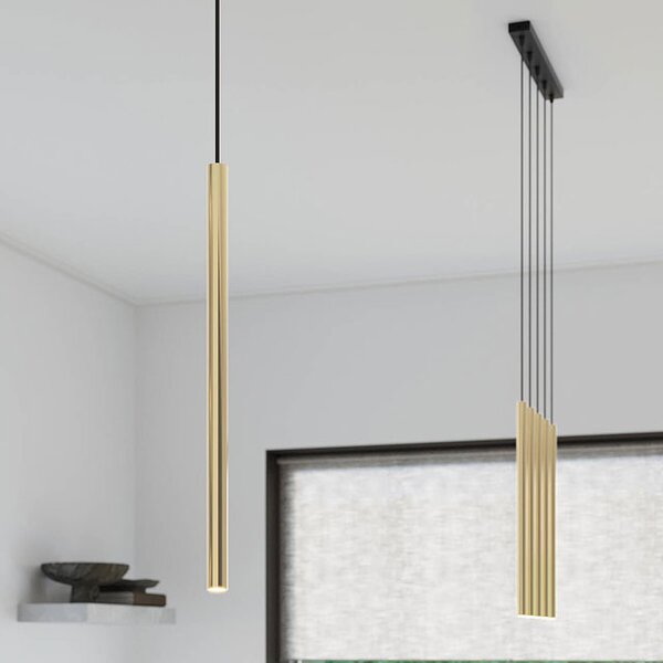 Lampa wisząca wąska tuba złoty połysk - 12X A377 D3-T71