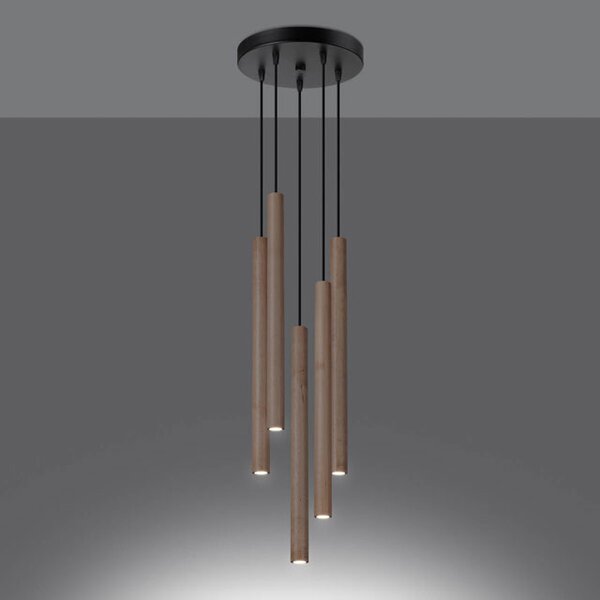 Drewniana loftowa lampa wisząca sople - A382 R5-L16
