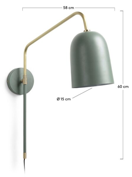 Zielony kinkiet ø 15 cm Audrie – Kave Home