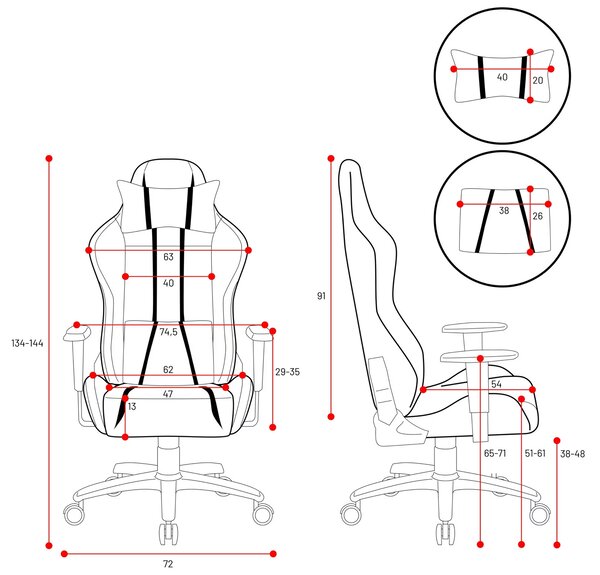 Fotel gamingowy Diablo X-One 2.0 King Size czarno-czerwony