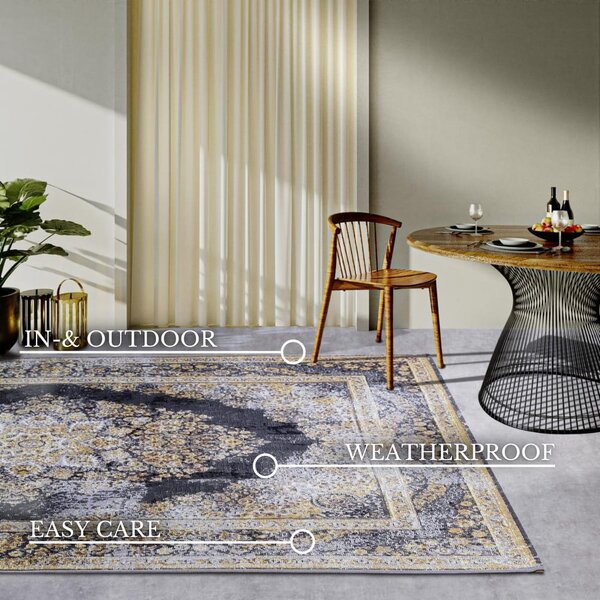 Dywan odpowiedni na zewnątrz w antracytowo-złotym kolorze 120x180 cm Martha – Villeroy&Boch