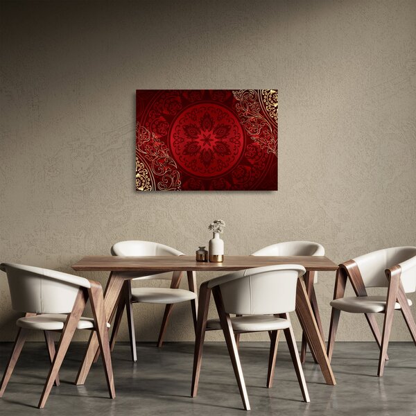 Obraz na szkle - Złote mandale (70x50 cm)