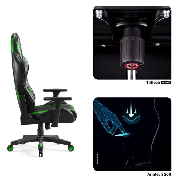 Fotel dla graczy Diablo X-Horn 2.0 Normal Size czarno-zielony