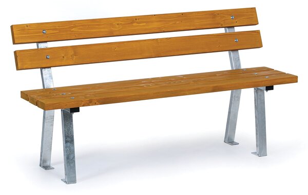 Ławka zewnętrzna WOODY z oparciem 1+1 GRATIS, ocynkowana, 1500 mm, limba