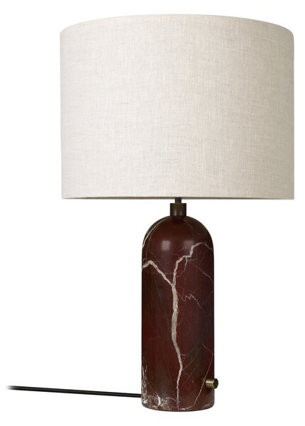 Lampa Stołowa GUBI, Gravity Large, ściemnialny, czerwony, salon, kamień, design
