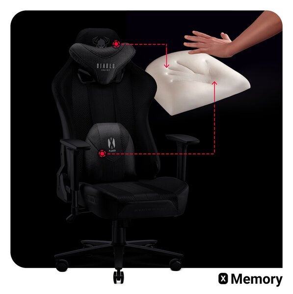 Fotel gamingowy Diablo X-Player 2.0 King Size karmazynowo-antracytowy