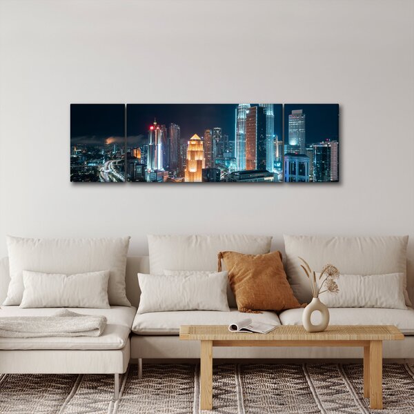 Obraz - Noc w Kuala Lumpur (170x50 cm)