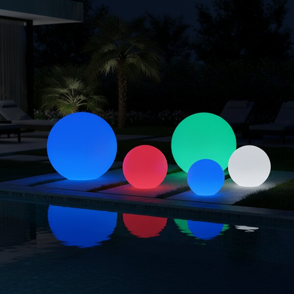 Świecąca kula LED 30 cm – 6 RGB + 3 białe