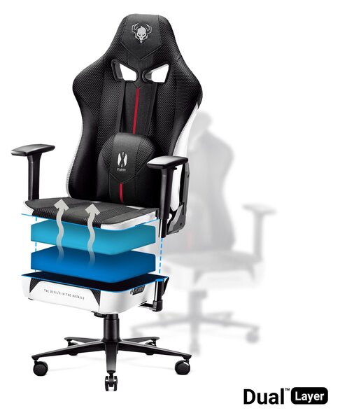 Fotel gamingowy Diablo X-Player 2.0 Normal Size czarno-biały