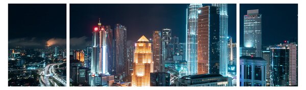 Obraz - Noc w Kuala Lumpur (170x50 cm)