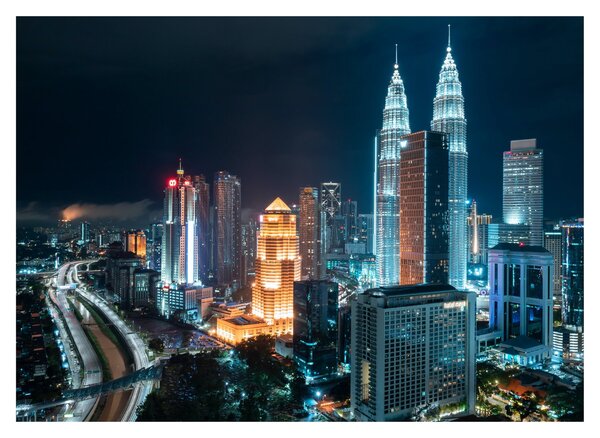 Obraz - Noc w Kuala Lumpur (70x50 cm)