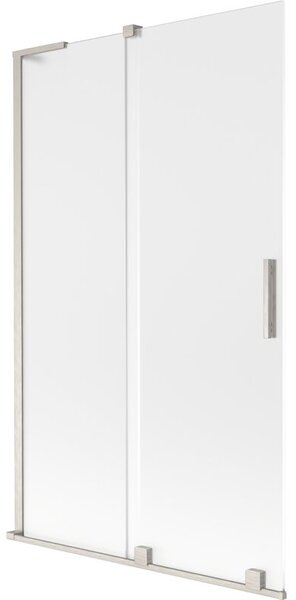 Mexen Velar L parawan nawannowy 2-skrzydłowy rozsuwany 110 x 150 cm, szron, nikiel szczotkowany - 896-110-003-31-97