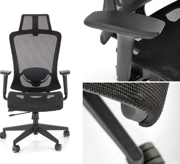 Ergonomiczne krzesło biurowe Goliat, zgodne z normą BHP