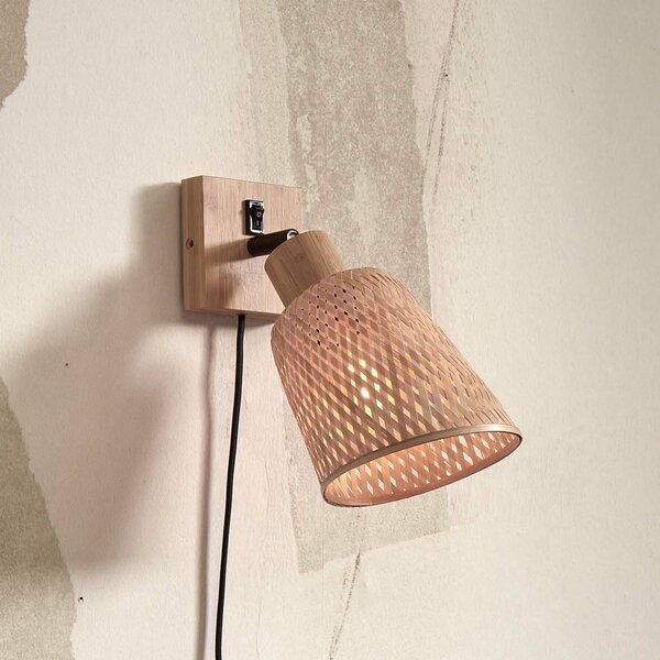 Good & Mojo Kinkiet designerski Java, jasne drewno, salon / jadalnia, bambus