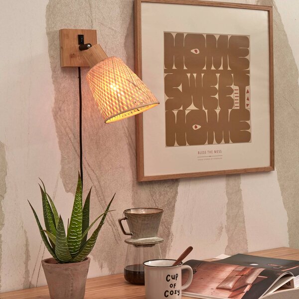 Good & Mojo Kinkiet designerski Java, jasne drewno, salon / jadalnia, bambus