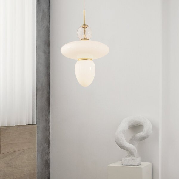 Lampa Wisząca Nuura Aps, Rizzatto 43, ściemnialny, biały, salon, szkło, design