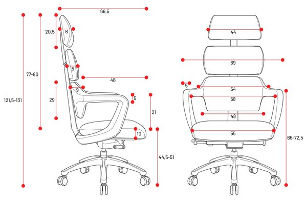 Modułowy fotel ergonomiczny do biura Diablo V-Modular Carbon Black