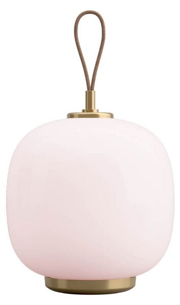 Lampa Stołowa Louis Poulsen, pudrowy róż, salon, szkło