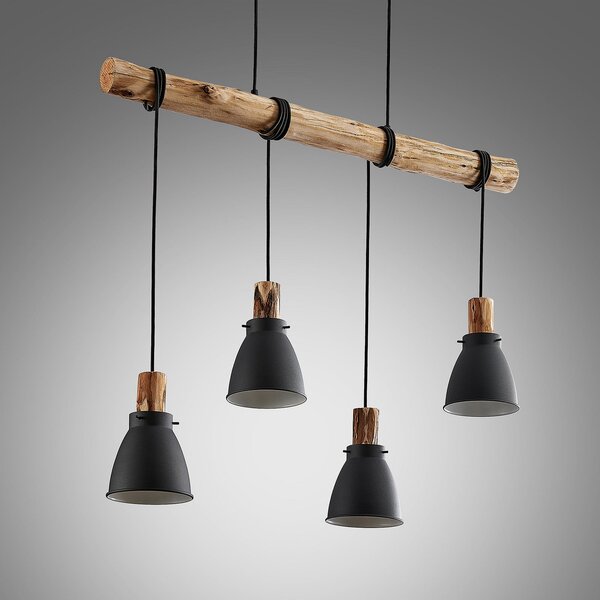 Lampa Wisząca Lindby, Trebale, ściemnialny, czarny, salon, metal, skandynawski