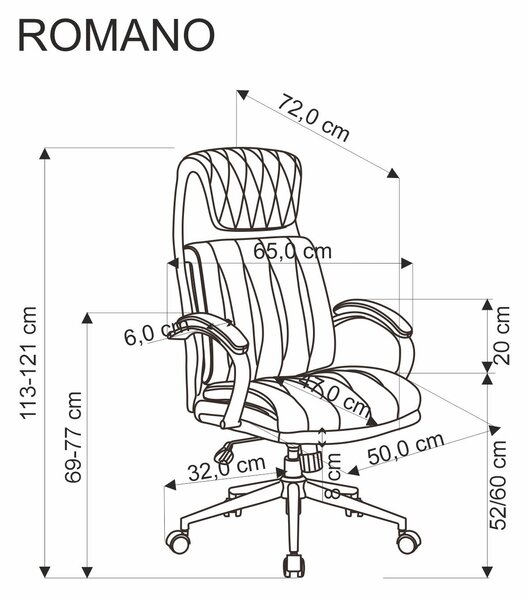 Czarno fotel gabinetowy z ekoskóry Romano Halmar