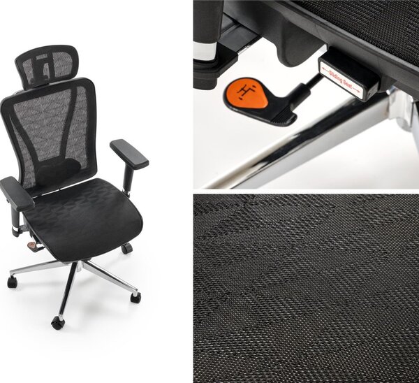 Ergonomiczny fotel biurowy Vixen Halmar, zgodny z normą BHP